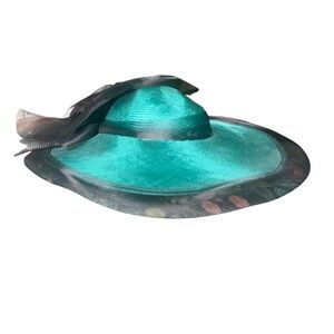 Sonni San Francisco Turquoise & Black Wide Brim Hat